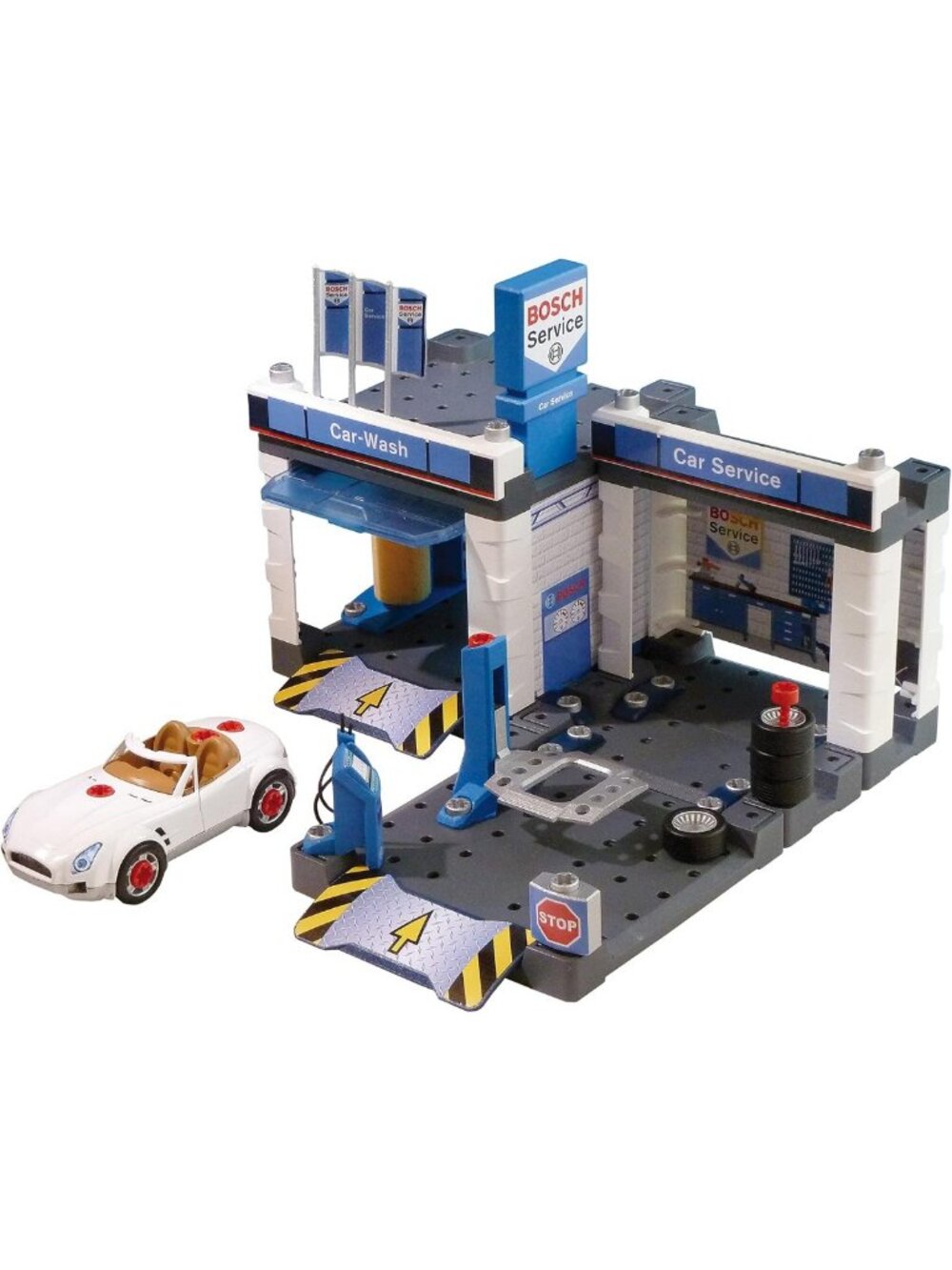 Car Repair Station & Car Wash Toy Garage - Take Apart Playset for Kids